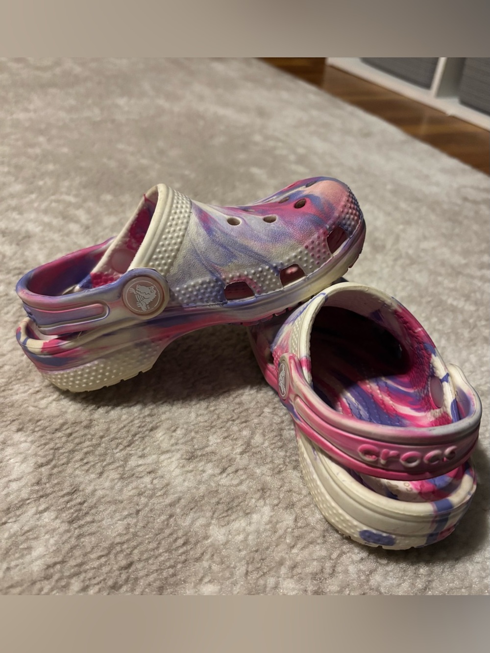 CROCS Clog - Toddler Kid Unisex Girl - Marble Style Pink Purple Size 8 C - Picture 9 of 13